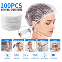 100 Disposable Waterproof Clear Caps Hair Food Beauty Cleaning Multi Use UK