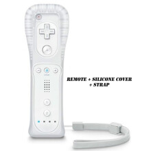 REMOTE CONTROLLER FOR NINTENDO WII + SILICONE + STRAP BRAND NEW WHITE