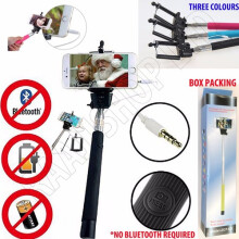 TELESCOPIC SELFIE STICK MONOPOD WIRED REMOTE MOBILE HOLDER FOR IPHONE 5 6 S PLUS