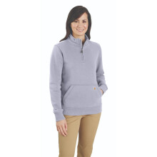 Carhartt Women's Relaxed Fit Midweight Quarter-Zip Mock-Neck Sweatshirt, Mica, X-Small
