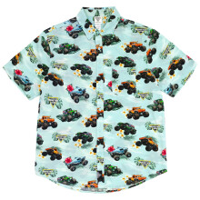 Monster Jam Grave Digger El Toro Loco Megalodon Herren Matching Hawaii Hemd Cool Grün Groß