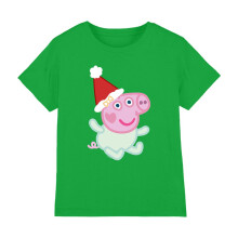 (3-4 Years, Kelly Green) Peppa Pig Childrens/Kids Evie Pig Santa Hat T-Shirt