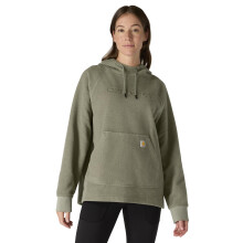 Carhartt Women's Force Oversized-Fit Fleece Hooded Sweatshirt, Dusty Olive Heather, Medium