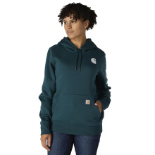 Carhartt Women's Relaxed Fit Midweight Logo Sleeve Graphic Sweatshirt, Greenstone, 2X