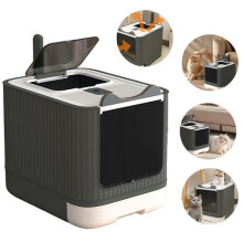 Extra Large Fully Enclosed Hooded Cat Litter Box with Anti-Splash Tray &Deep Pan