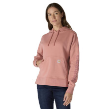 Sudadera con capucha gráfica de corazón Carhartt para mujer, Rosa, Talla M