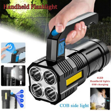 Handheld LED Flashlight High Lumen Rechargeable, waterproof Flashlight UK