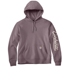Carhartt Women's Sawyer Script Logo Sweatshirt, Ash Berry Heather, Medium