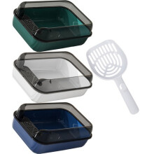 Large Open Pet Cat Litter Tray High Sided Deep Jumbo Rim Pan Box Pet Toilet UK