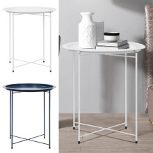 Butlers Tray Table Top Side Table Foldable Living Room White Grey