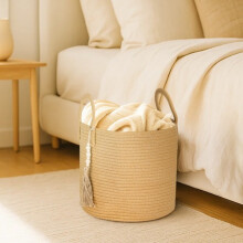 Laundry Basket 18L Wicker Basket 28*28*28cm Foldable Washing Baskets with Sturdy