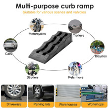 2PCS Wavy Ramp Car Ramps Heavy Duty Caravan Lift Ramps Plastic Kerb Ramps