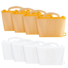 4pcs Silicone Food Storage Containers Bag Food Preservation Fridge Fruit Pouches