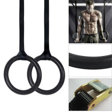 2 Adjustable Olympic Gymnastic Rings Crossfit Gym Strength Fitness Training skip