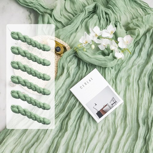 6 Packs Table RunnerSage Green Cheesecloth Table Runner Tablecloth
