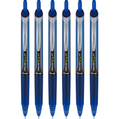 Pilot Pilot Precise V10 RT Retractable Liquid Ink Rollerball Pens, Bold Point, 1.0mm, Blue Ink, 6 Count