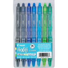 Pilot, FriXion Vibe Clicker, Bolígrafo Gel Borrable Premium, 7 Colores Calmantes, Punta Fina 0.7 mm