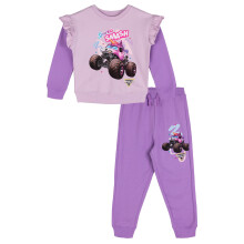 Monster Jam Sparkle Smash Mädchen Fleece Pullover und Jogginghose Outfit Set Lila 10-12