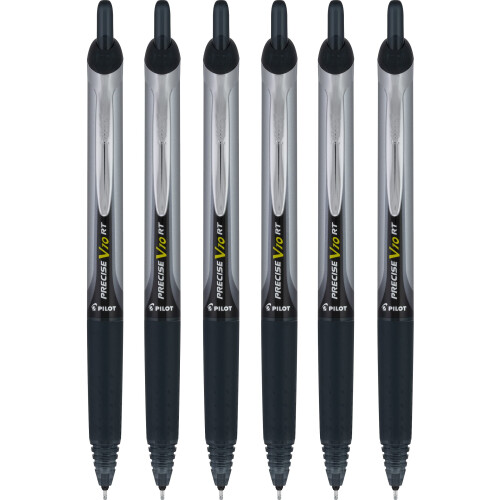 Pilot PILOT Precise V10 RT Retractable Liquid Ink Rollerball Pens, Bold Point, 1.0mm, Black Ink, 6 Count
