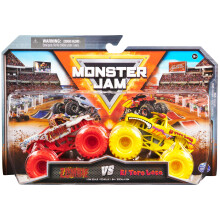 Monster Jam, Oficiales Zombie Vs. El Toro Loco Die-Cast Camiones, Escala 1:64, Juguetes para Niños 3 años y más