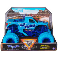 Monster Jam, Camión Monster Truck Blue Thunder, Vehículo de Colección Die-Cast, Escala 1:24, Juguetes para Niños 3 años y más