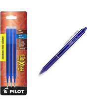 Recambios de Tinta en Gel Pilot para Bolígrafo FriXion Borrable, Punta Fina, Tinta Azul: Incluye 1 Pack y 1 Bolígrafo