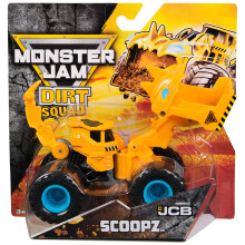 Monster Jam, offizieller Scoopz Dirt Squad Kipper-Monstertruck mit beweglichen Teilen, 1:64 Maßstab