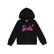 Barbie Mädchen French Terry Zip-Up Hoodie Schwarz 7-8