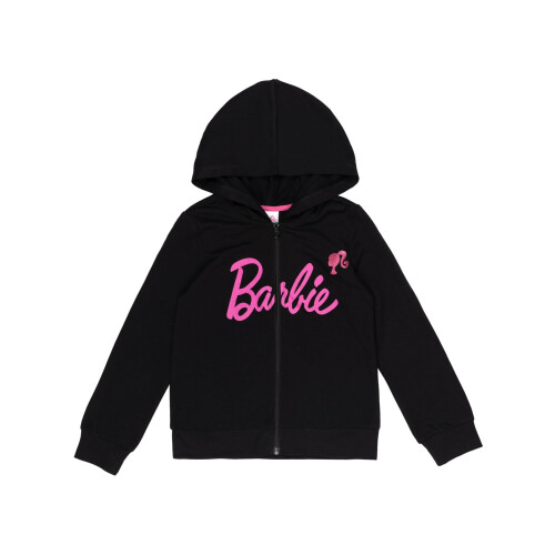 Barbie Felpa con Zip per Bambine Barbie Nera 7-8 Anni