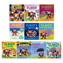 Elmer the Elephant 10 Book Collection Set - Children's Illustrated Picture Flats