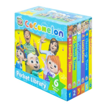CoComelon Pocket Library 6 Board Books Collection Set JJ School Time, lunch time