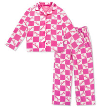 Conjunto de Pijamas de Niña Barbie - 2 Piezas PJs de Manga Larga y Pantalones para Niñas - Producto Oficial Rosa