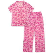 Conjunto de Pijamas de Barbie para Niñas - 2 Piezas con Botones y Pantalones Cortos