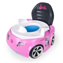 Barbie Konvertibel Bil Potty Tränings Toalett, Inkluderar Avtagbar Barn Toalettsits och Potty, Från 12 Månader, Rosa