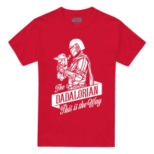 (S, Red) Star Wars Unisex Adult Dadalorian Ringspun Cotton T-Shirt