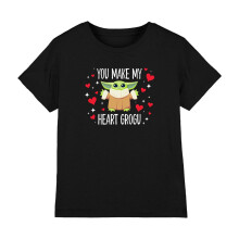 (12-13 Years, Black) Star Wars Childrens/Kids You Make My Heart Grogu Star Wars T-Shirt