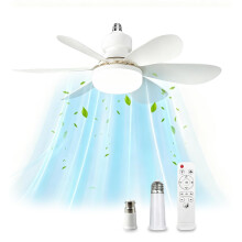 XUZIE 52CM Ceiling Fan with Lights and Remote Fits E27B22 Socket 40W LED Ce