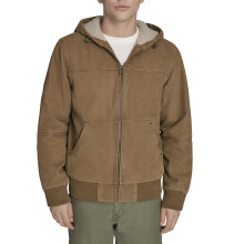Levi's heren Gewassen Katoenen Workwear Sherpa Hoody Bomber Spijkerjack, Worker Brown, Large US