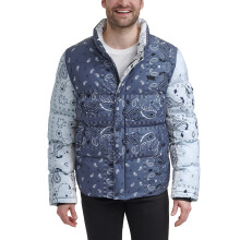 Levi's mens Levi's Men's Bubble Puffer COAT, Indigo Wash, Medium US