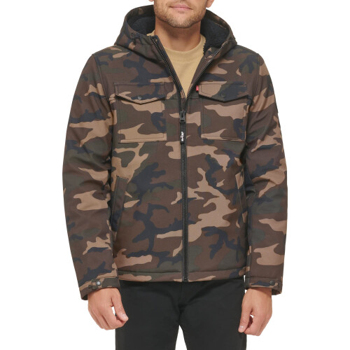 Levi's Levi's Herren Softshell Jacke mit zwei Taschen, gefüttert, Camouflage, Large