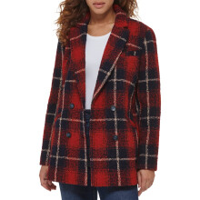 Levi's Women's Wool Blend Double Breasted Blazer, Red/Navy Ombre, Small