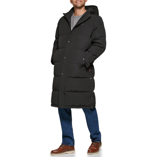 Levi's Levi's Mens Arctic Cloth Extra Long Parka, Black, X-Small US