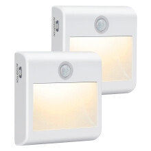 Motion Sensor Night Light, [2 Pack] Stick-On Battery Powered Night Lights, Motion Sensor Lights Indoor (AUTO/ON/OFF), Cupboard Light for Hal