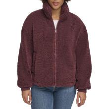 Veste Teddy à Zip Sherpa Levi's Femme, Chocolat Foncé, X-Small