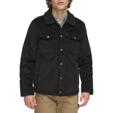 Levi's Heren Corduroy Sherpa Gevoerde Trucker Jacket (Regulier & Groot & Lang), Zwart
