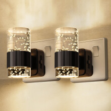 LOHAS-LED Night Light Plug in Wall, Acrylic Night Light, Dusk to Dawn Sensor, Adjustable Brightness 0-100LM, Warm White 3000K, Modern Nightl