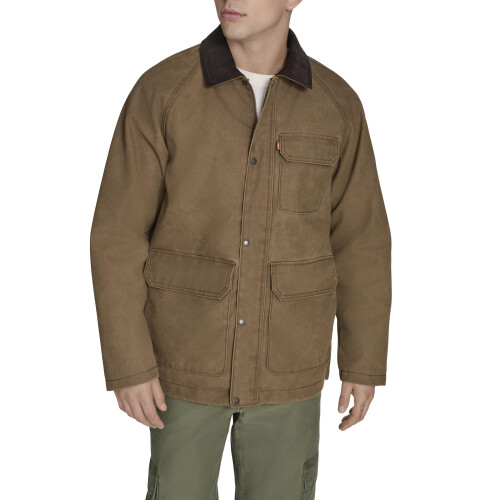 Levi's Levi's Herren Baumwollarbeitsjacke mit Cordkragen, Braun, Medium