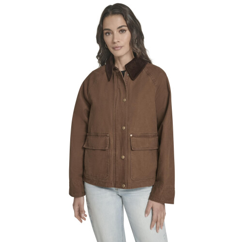 Levi's Levi's Dames Korte Katoenen Barn Jacket, Bison, X-Large