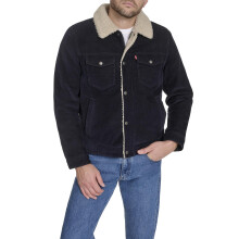Levi's Heren Katoenen Trucker, Marineblauwe Corduroy, Groot
