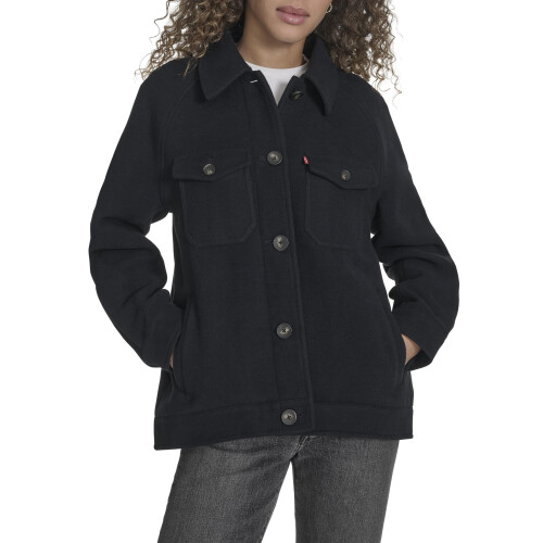 Levi's Levi's Dames Zoe Relaxed Wol Shirt Jacket, Navy, Groot